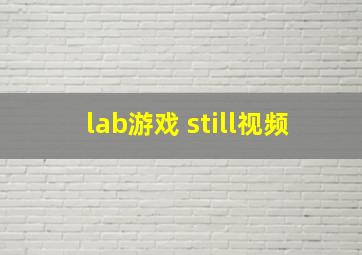 lab游戏 still视频